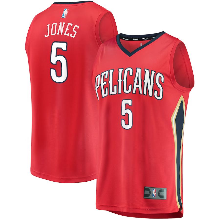 Men New Orleans Pelicans 5 Herbert Jones Fanatics Branded Red Statement Edition 2022-23 Fast Break Replica NBA Jersey